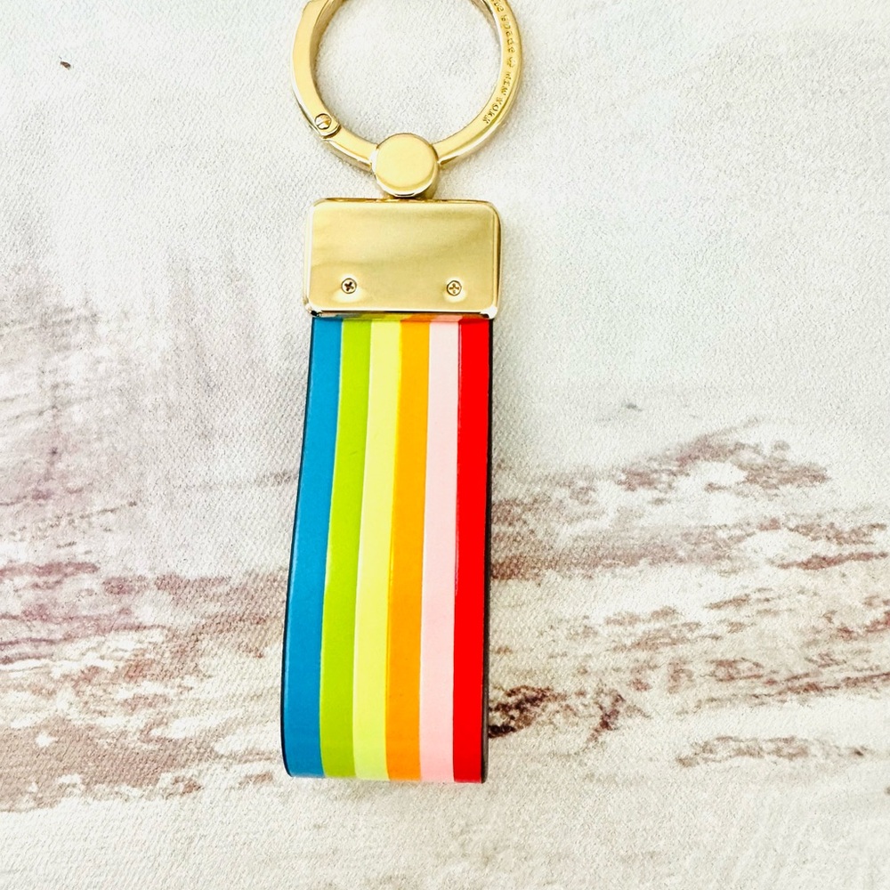 Kate Spade Rainbow Reegan Leather Keychain or Bag Charm Strap - Authentic - Picture 9 of 10